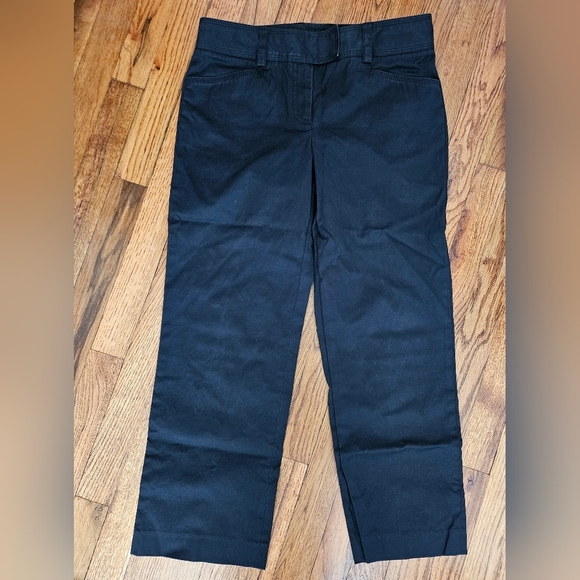 J. Crew Pants - J. Crew Crop Chino Pants Women Size 2 Straight Leg Wide Waist Zip Fly Black